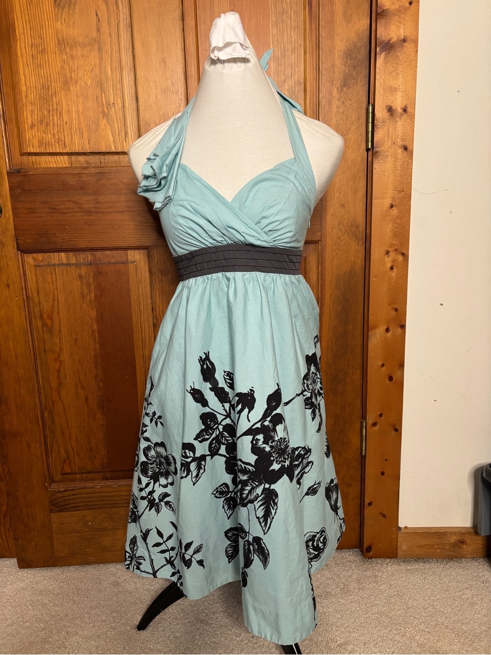 Blue Stemmed Sweetbriar Empire Halter Dress - Nathalie Lété Anthropologie Size 6